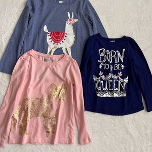 Vibrant Long Sleeve Tees in Pink and Blue with Graphic Designs